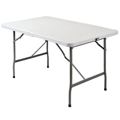 Foldable White Plastic Table with Metal Legs folding table