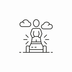 lawnmower trimming grass icon sign vector