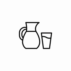 water pitcher glass icon sign vector