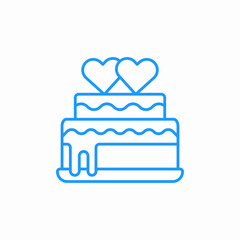 wedding love cake icon sign vector