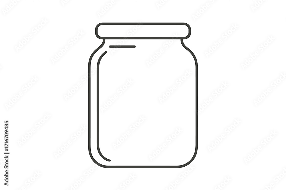 Poster glass jar line icon for canning and preserving. simple vector illustration of an empty container for