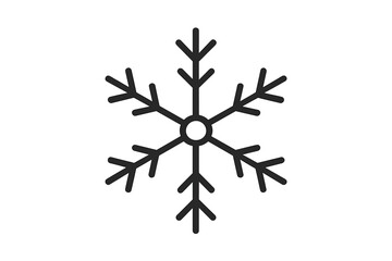 Snowflake icon vector, linear winter symbol, cartoon style snowflake illustration with transparent background, decorative seasonal element, cold weather design, ordered set graphic