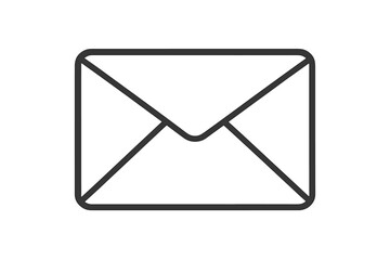 Simple linear envelope icon, editable stroke minimalistic mail symbol, vector cartoon illustration for cards, apps, banners, posts, communication, message design