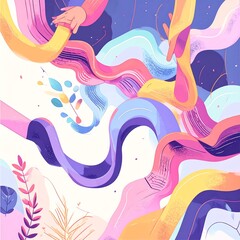 abstract seamless pattern with waves