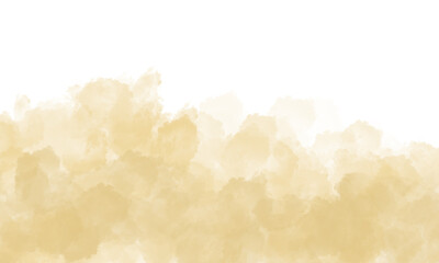 Soft golden watercolor clouds drift across a clean white background, evoking a sense of calm and lightness.