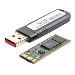 USB Flash Drive and Circuit Board with Chips memory