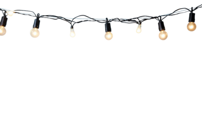 String lights decoration home gathering photography outdoor setting close-up view warm ambiance