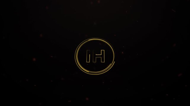 Golden Initial IH Logo Reveal Animation