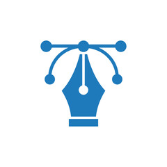 Minimalist pen nib logo design in rgb
