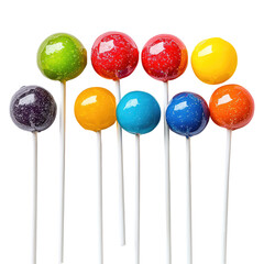 Assortment of Colorful Round Lollipops