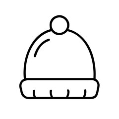 Obraz premium Winter beanie hat with pom-pom in simplistic style 