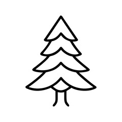 Pine tree illustration in minimalist style representing the concept of Winter  