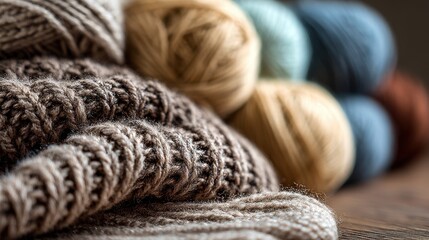 Colorful Yarn Balls and Wool Knitting Threads
