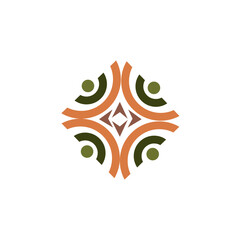 Logo type indigenous people tribal native peoples culture union arrows directions