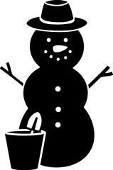 Summer Christmas Sand Snowmen silhouette design.
Holiday Beach Snowman flat vector illustration isolated.
Transparent background. svg.