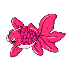 Hand Drawn Cute Goldfish Illustration in Pink Color