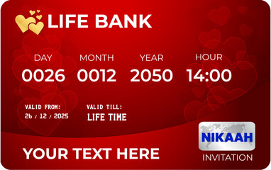 Nikah wedding celebration event love marriage debit credit card design