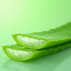 Sliced aloe vera leaf