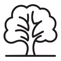 Illustration of a tree with a round crown the tree is drawn with a black outline and has a simple, minimalist style the tree is a symbol of nature, growth, and life
