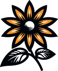 Black eyed susan logo icon vector white background .