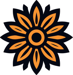 Black eyed susan logo icon vector white background .