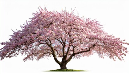 Fototapeta premium Vibrant Cherry Blossom Tree On White High Resolution Picture