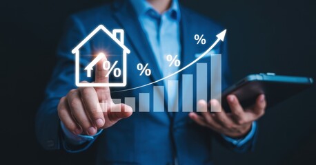 business woman drawing a graph