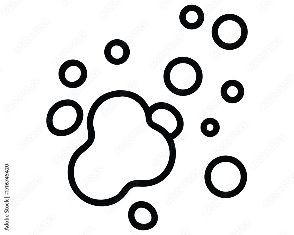 Poster an abstract black and white background with a vectorized footprint icon
