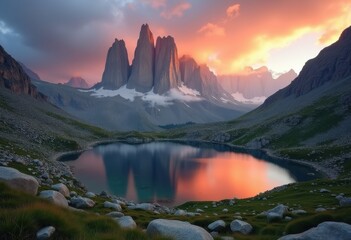 Majestic Mountain Range Golden Hour Radiance Serenity Landscape Nature Vista Panorama Awe Inspiration