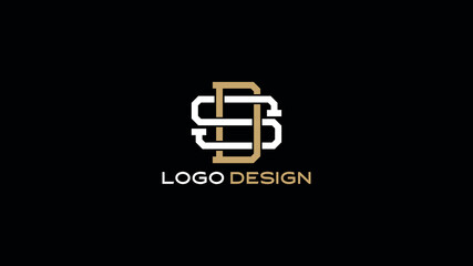 Obraz premium Elegant DS letter logo design in gold and black, modern monogram emblem for luxury branding, corporate company identity, and professional creative design template.