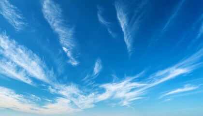 Crystal Clear Blue Sky With Wispy Cirrus Clouds