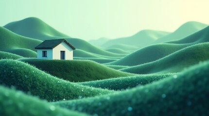 Organic Flowing Hills Surrounding Minimalist Villa