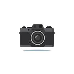 Fototapeta premium Sleek Black Digital Photography Camera Vector Illustration with Retro Vintage Aesthetic, Perfect for Modern Design and Technology Concepts