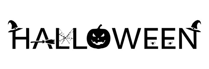 Halloween Text Typography Vector