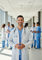 Professional Doctors and Nurses Collaborating in Hospital, Emergency Teamwork and Training Environment for emergency care promotion, medical teamwork visuals, hospital recruitment campaign, healthcare