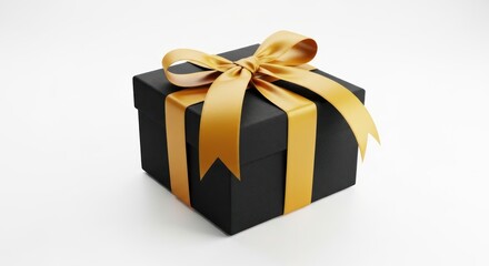 Gift Box with Gold Ribbon.
