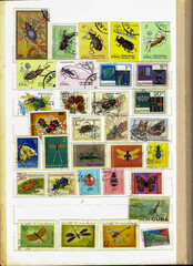 Obraz premium This Collection Showcases an Array of Used Commemorative Postage Stamps Highlighting Various Fauna