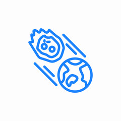 asteroid earth icon sign vector