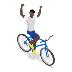 Naklejka premium 3D Isometric Flat Set of Cycling People. Item 3