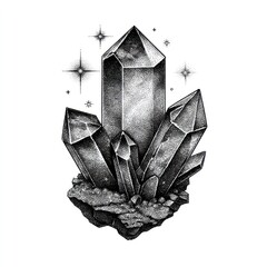 Dark crystal cluster illustration