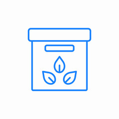 box of organic products or of organic origin icon sign vector