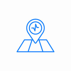 location marker on map fragment icon sign vector