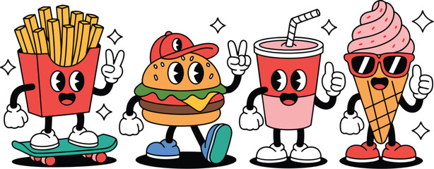 Fun Fast Food Friends A Minimalist Illustration Set