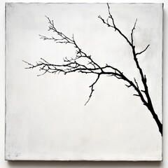 Obraz premium Striking black branches create a modern, minimalist aesthetic, perfect for adding a touch of nature and tranquility to any design project or artistic creation