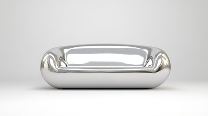 Futuristic seating: A contemporary, chrome-finished sofa adds a touch of modern elegance to any space. Sleek design meets minimalist aesthetic.