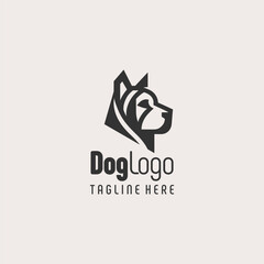 Obraz premium Minimalist Dog Silhouette Logo Design