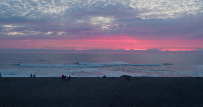 Red sunset on the Oregon Coast
