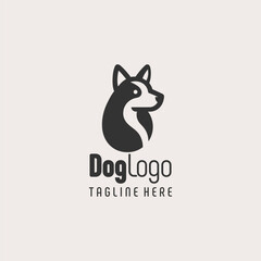 Artistic Puppy Dog Logo Symbol