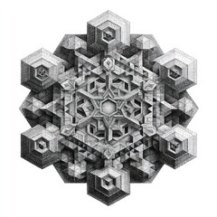 Intricate geometric snowflake design