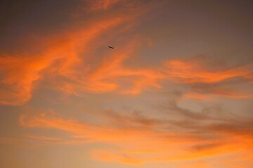 Sunset hour in Miraflores, a beautiful neighborhood by the Pacific Ocean in Lima, Peru.